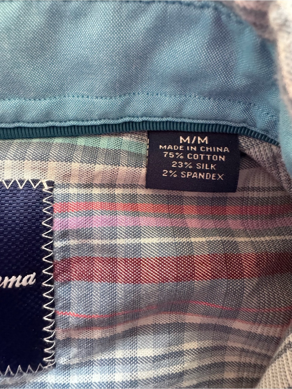 Tommy Bahama Turquoise & Blue Plaid Button-Down Shirt - Picture 6 of 7